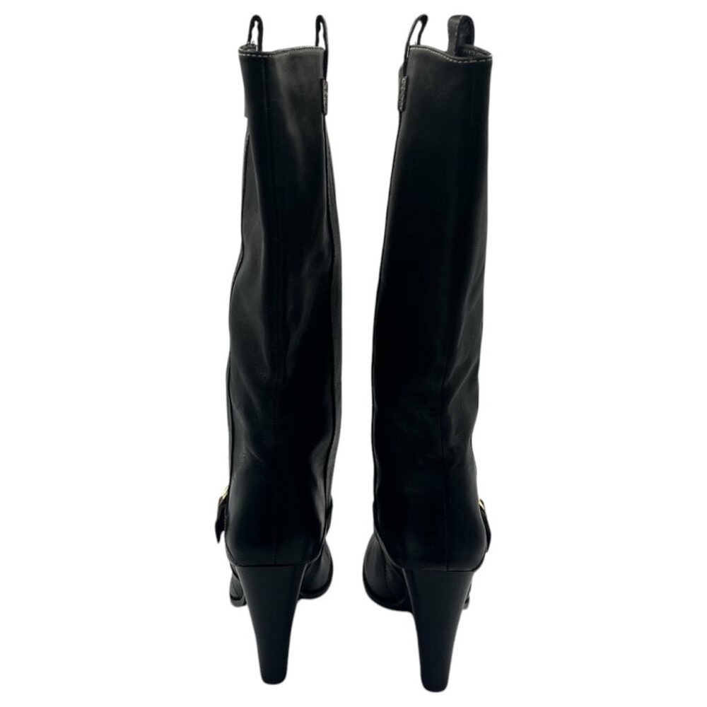 VINTAGE Equestrian Ralph Lauren Black Heeled Boots size 9 - Picture 3 of 11